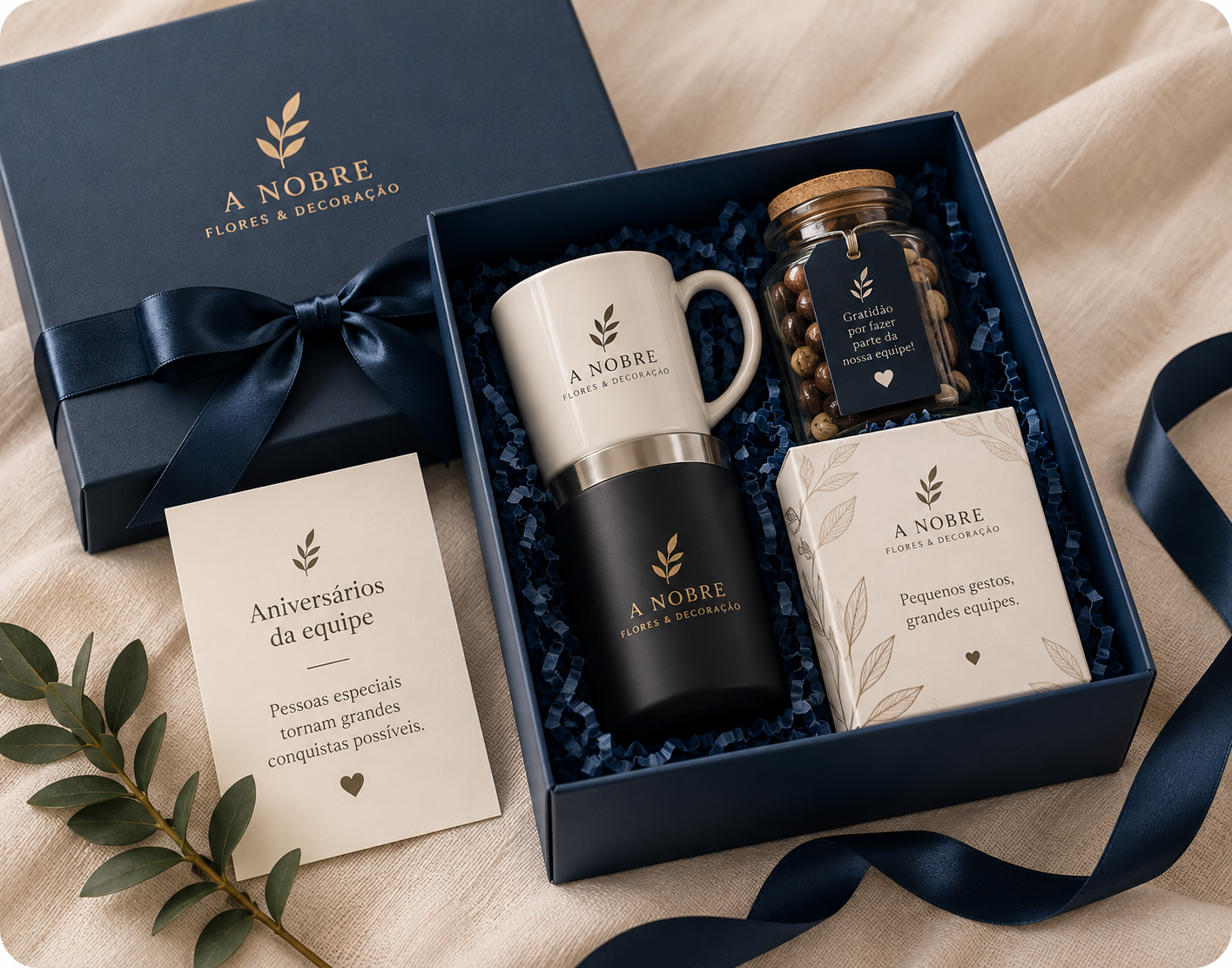Kit de aniversário com caneca e garrafa