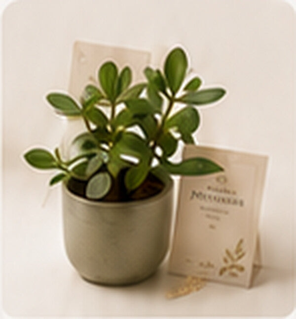 Planta Jade com Vaso de Cerâmica